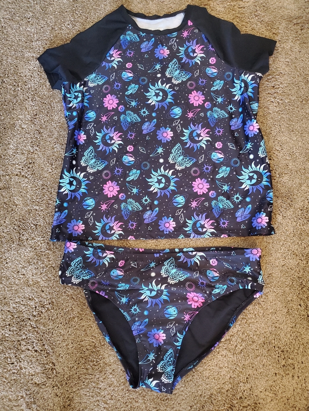 Sugar & Jade The Children's Place Celestial Rash Guard Bikini Set